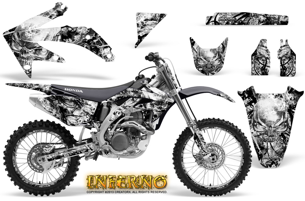 Honda CRF 450R 05-08 Graphics Kit Inferno White NP Rims